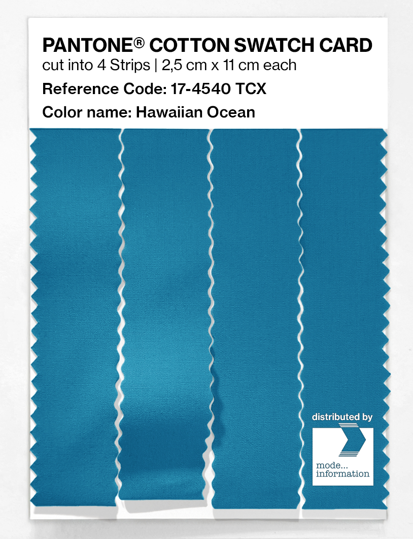 Product image 3 of the product “PANTONE® COTTON SWATCH CARD 17-4540 TCX Hawaiian Ocean ”