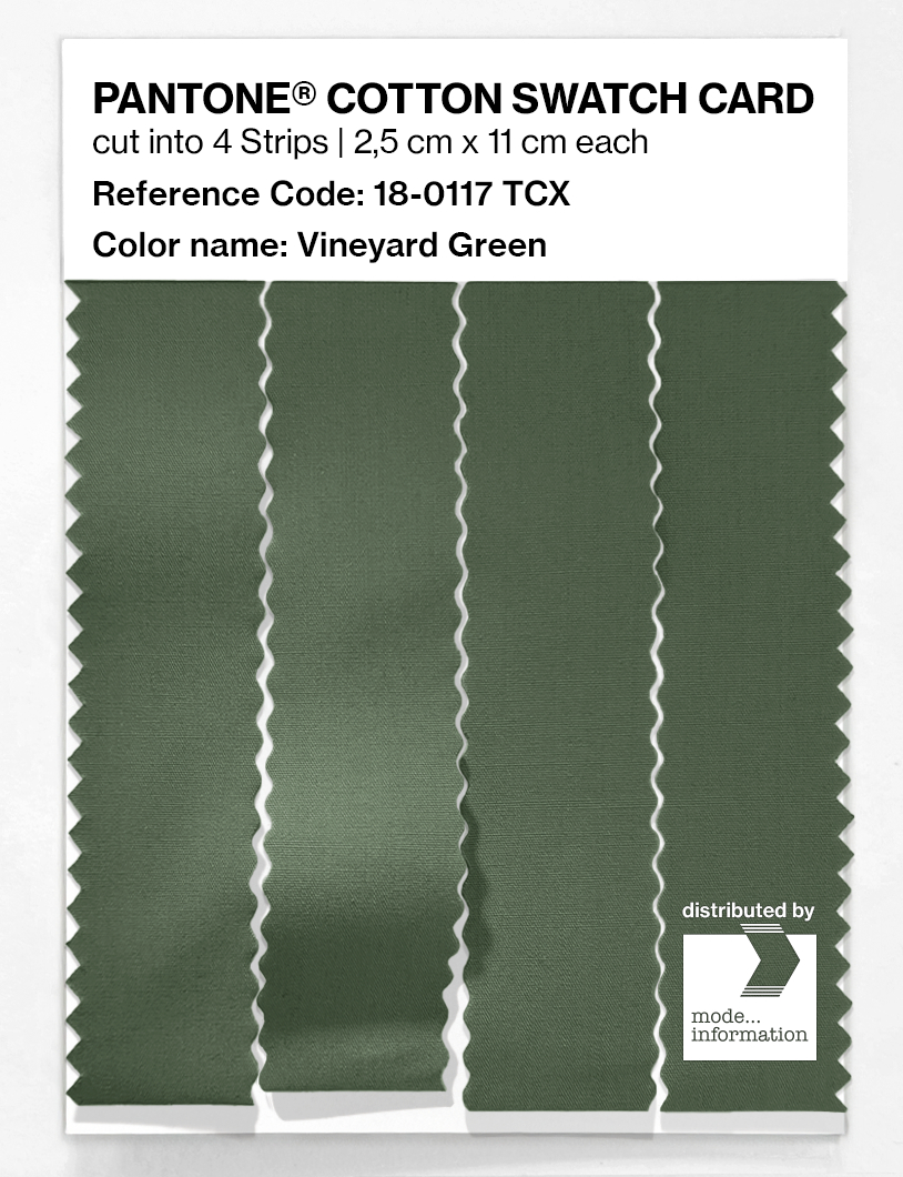 Product image 3 of the product “PANTONE® COTTON SWATCH CARD 18-0117 TCX Vineyard Green ”