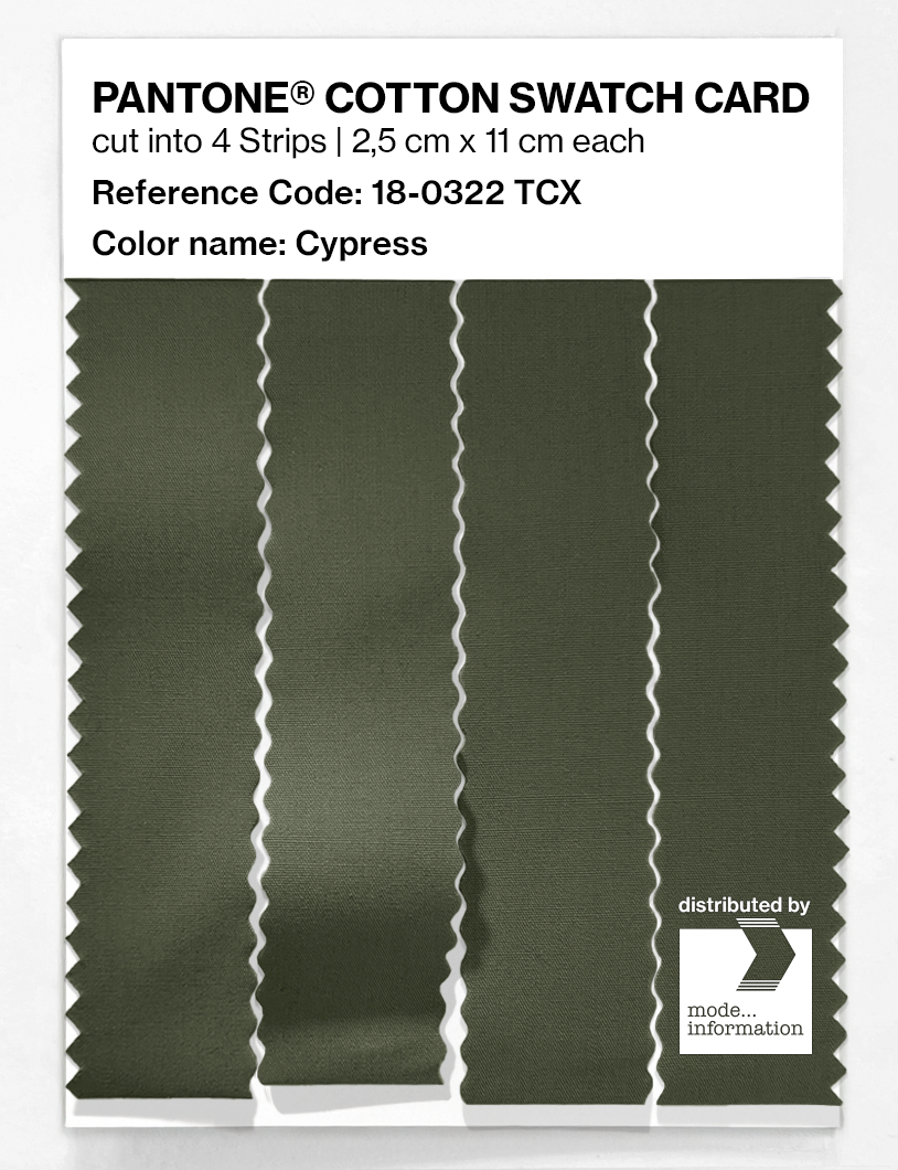 Product image 3 of the product “PANTONE® COTTON SWATCH CARD 18-0322 TCX Cypress ”