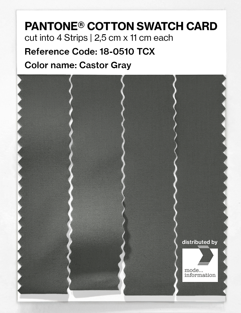 Product image 3 of the product “PANTONE® COTTON SWATCH CARD 18-0510 TCX Castor Gray ”