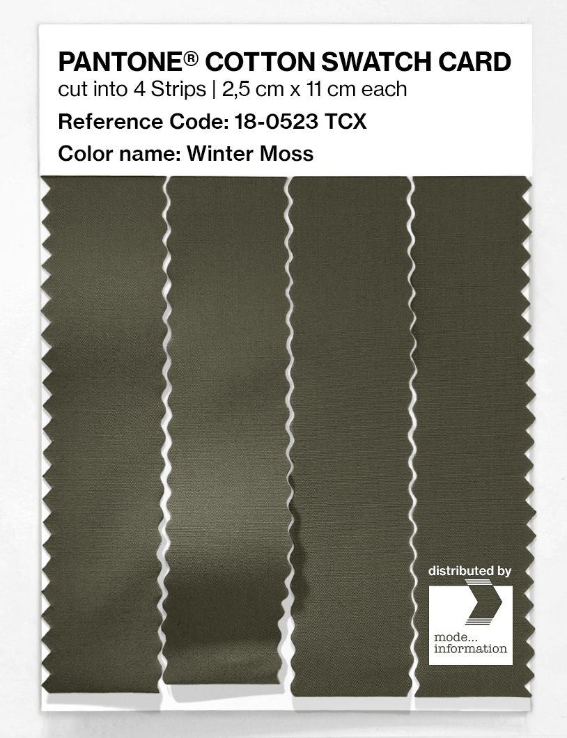 Product image 3 of the product “PANTONE® COTTON SWATCH CARD 18-0523 TCX Winter Moss ”