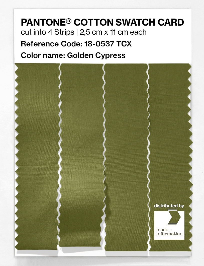 Product image 3 of the product “PANTONE® COTTON SWATCH CARD 18-0537 TCX Golden Cypress ”