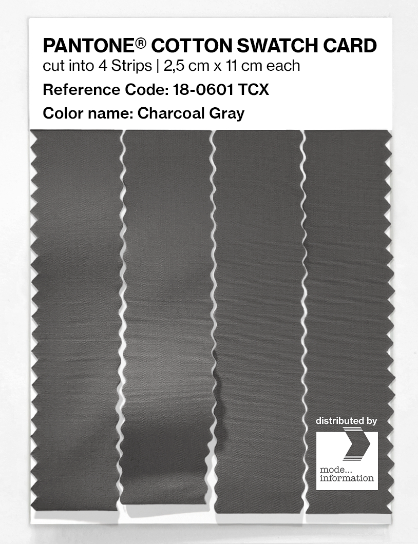 Product image 3 of the product “PANTONE® COTTON SWATCH CARD 18-0601 TCX Charcoal Gray ”