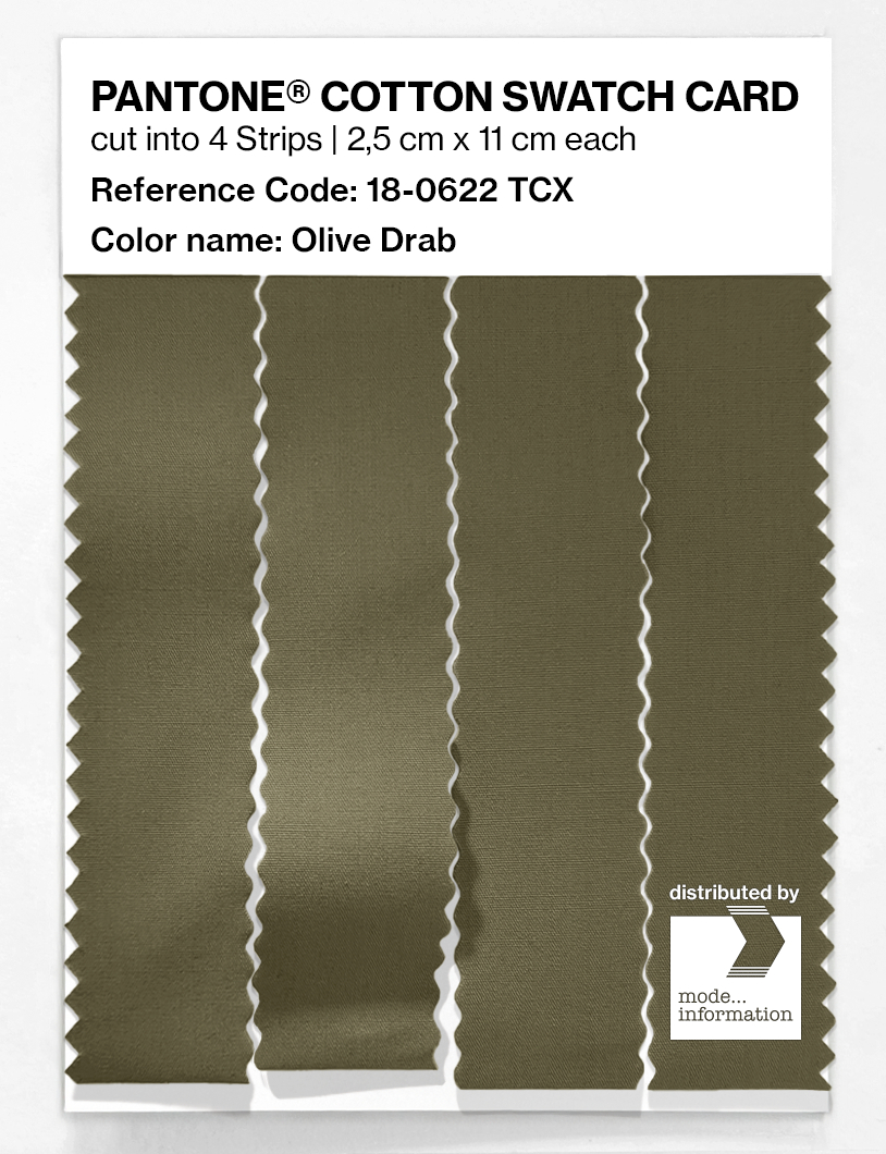 Product image 3 of the product “PANTONE® COTTON SWATCH CARD 18-0622 TCX Olive Drab ”