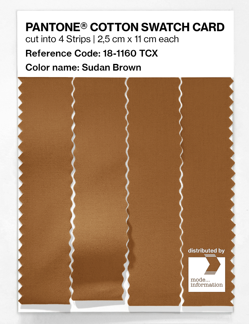 Product image 3 of the product “PANTONE® COTTON SWATCH CARD 18-1160 TCX Sudan Brown ”