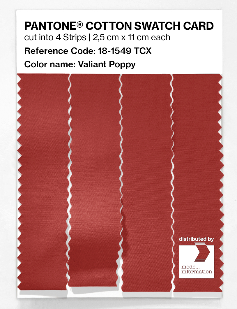 Artikelbild 3 des Artikels “PANTONE® COTTON SWATCH CARD 18-1549 TCX Valiant Poppy “