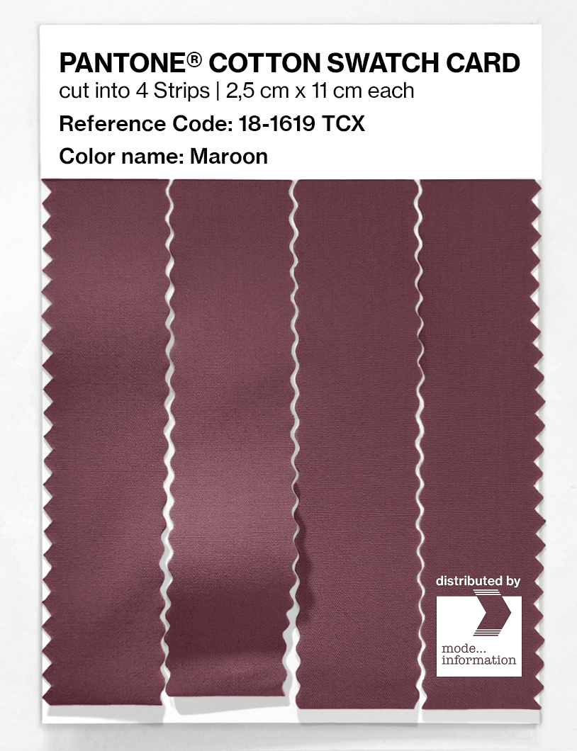 Product image 3 of the product “PANTONE® COTTON SWATCH CARD 18-1619 TCX Maroon ”