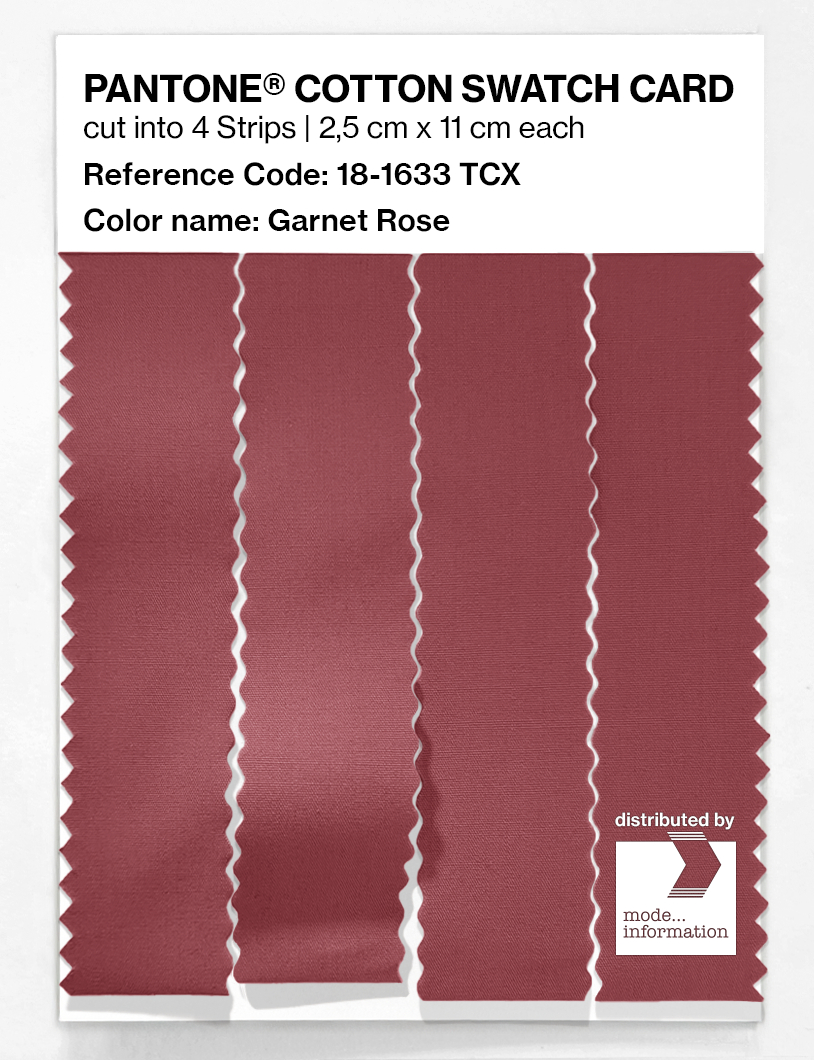 Product image 3 of the product “PANTONE® COTTON SWATCH CARD 18-1633 TCX Garnet Rose ”