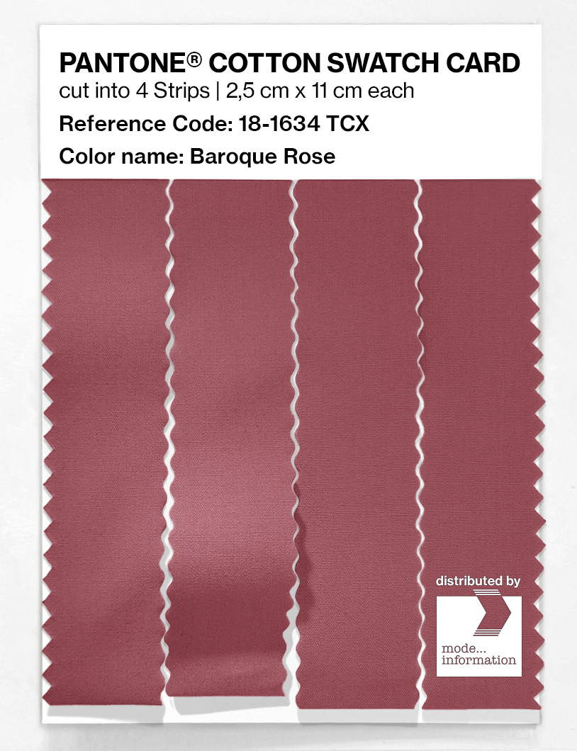 Product image 3 of the product “PANTONE® COTTON SWATCH CARD 18-1634 TCX Baroque Rose ”
