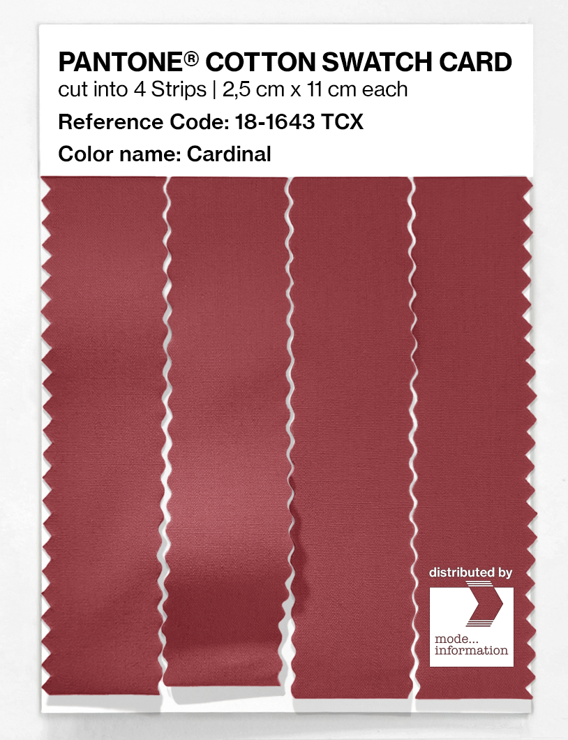 Product image 3 of the product “PANTONE® COTTON SWATCH CARD 18-1643 TCX Cardinal ”