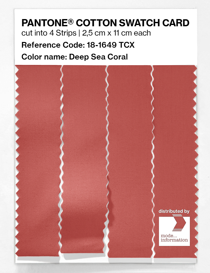 Product image 3 of the product “PANTONE® COTTON SWATCH CARD 18-1649 TCX Deep Sea Coral ”