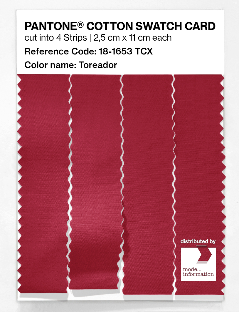 Product image 3 of the product “PANTONE® COTTON SWATCH CARD 18-1653 TCX Toreador ”