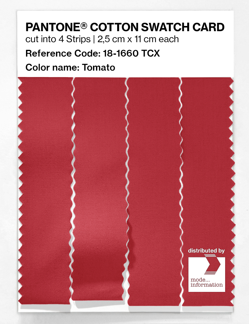 Product image 3 of the product “PANTONE® COTTON SWATCH CARD 18-1660 TCX Tomato ”