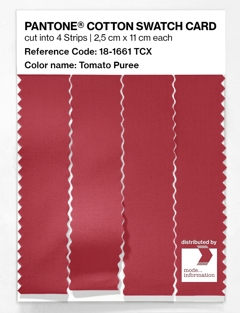 Product image 3 of the product “PANTONE® COTTON SWATCH CARD 18-1661 TCX Tomato Puree ”
