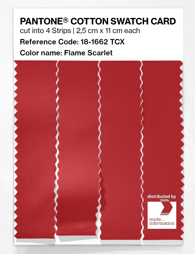 Product image 3 of the product “PANTONE® COTTON SWATCH CARD 18-1662 TCX Flame Scarlet ”
