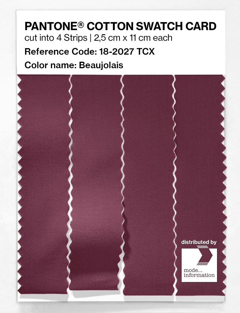 Product image 3 of the product “PANTONE® COTTON SWATCH CARD 18-2027 TCX Beaujolais ”