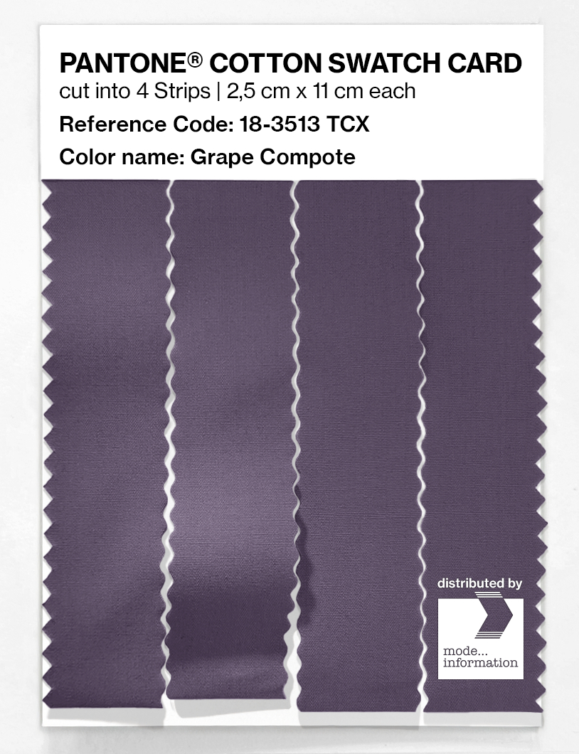 Product image 3 of the product “PANTONE® COTTON SWATCH CARD 18-3513 TCX Grape Compote ”