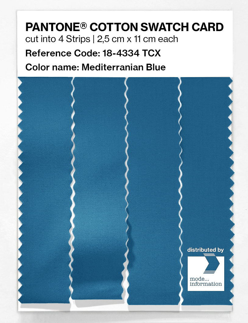 Product image 3 of the product “PANTONE® COTTON SWATCH CARD 18-4334 TCX Mediterranian Blue ”