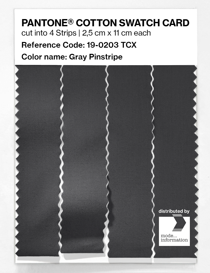Product image 3 of the product “PANTONE® COTTON SWATCH CARD 19-0203 TCX Gray Pinstripe ”