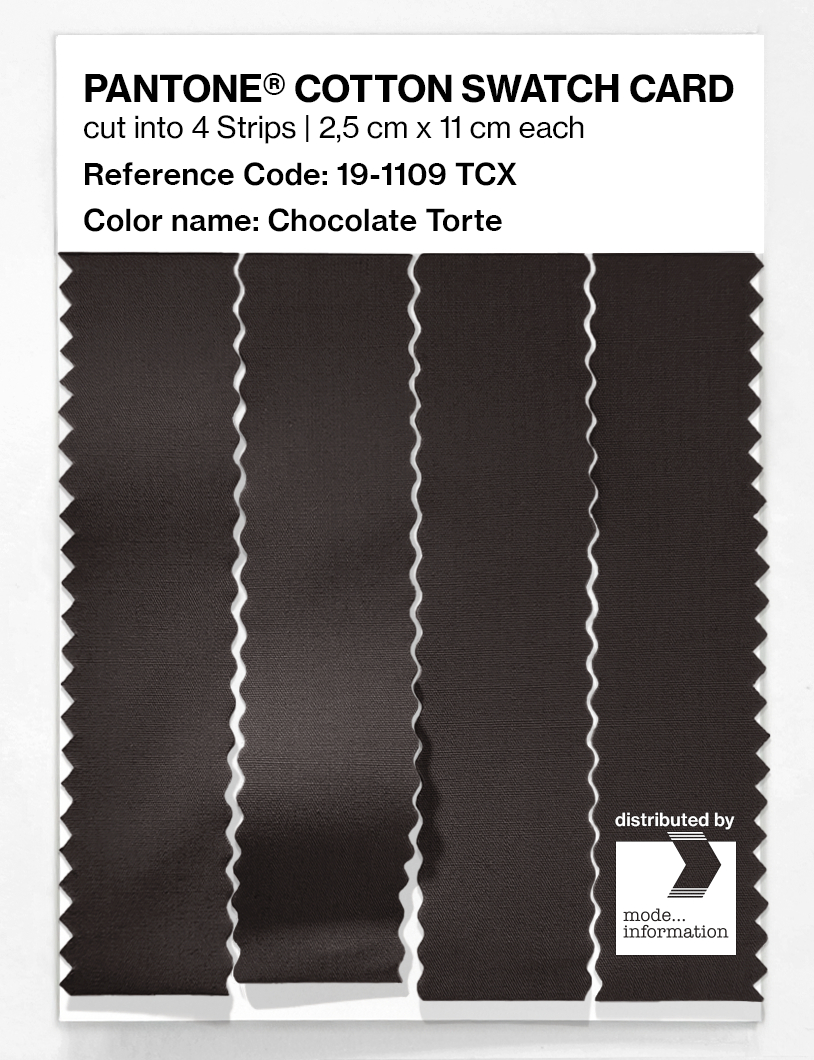 Product image 3 of the product “PANTONE® COTTON SWATCH CARD 19-1109 TCX Chocolate Torte ”