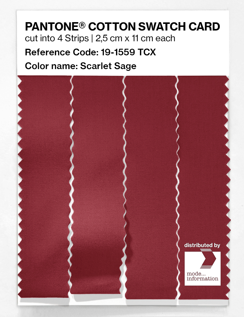 Product image 3 of the product “PANTONE® COTTON SWATCH CARD 19-1559 TCX Scarlet Sage ”