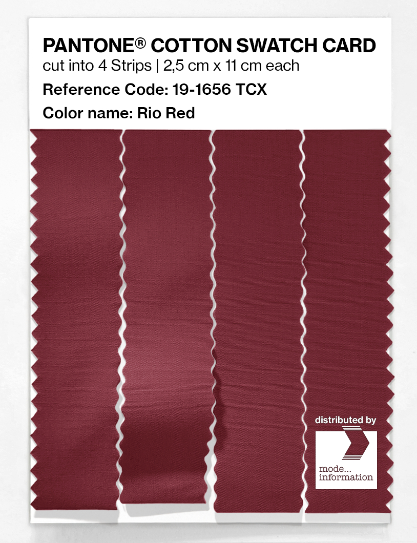Product image 3 of the product “PANTONE® COTTON SWATCH CARD 19-1656 TCX Rio Red ”