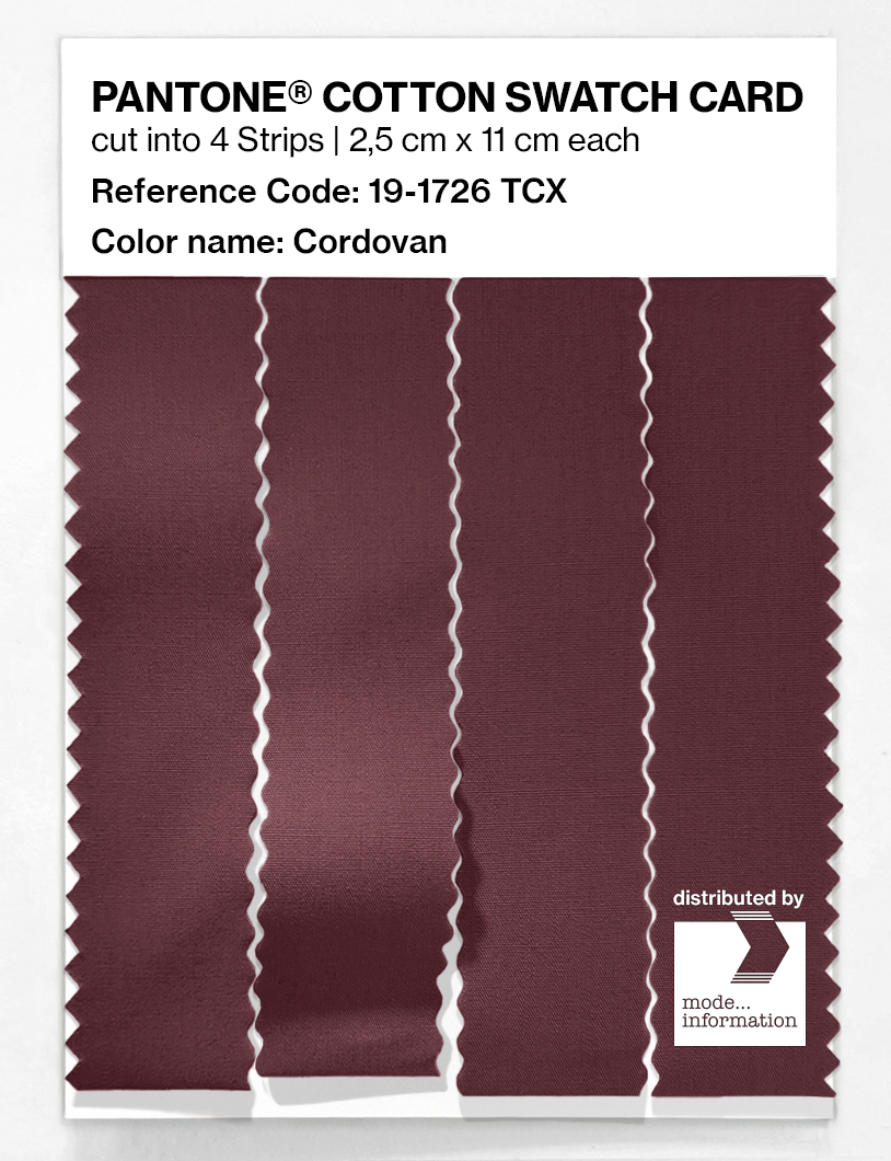Product image 3 of the product “PANTONE® COTTON SWATCH CARD 19-1726 TCX Cordovan ”