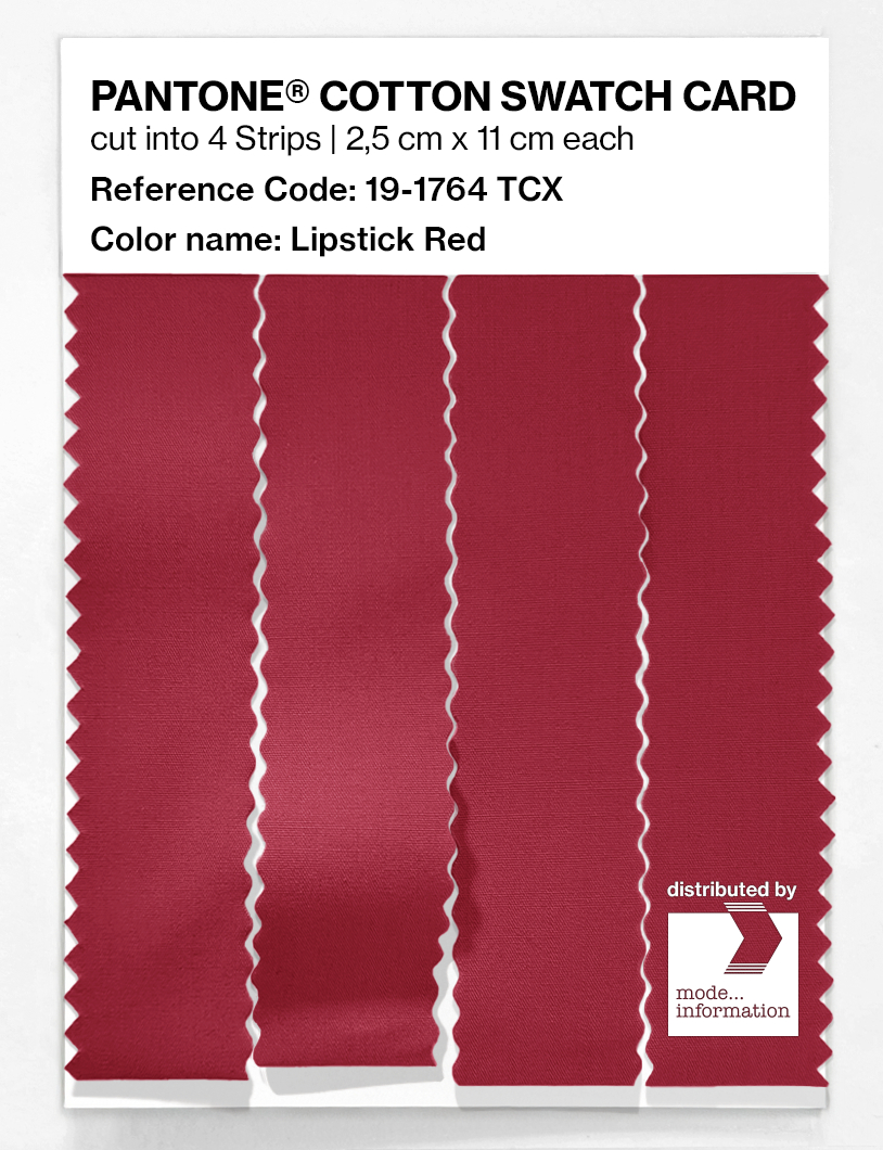 Product image 3 of the product “PANTONE® COTTON SWATCH CARD 19-1764 TCX Lipstick Red ”