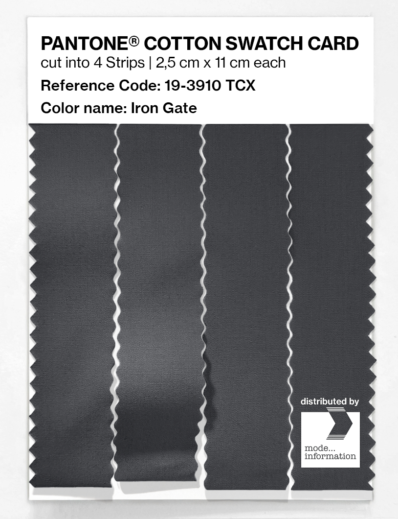 Product image 3 of the product “PANTONE® COTTON SWATCH CARD 19-3910 TCX Iron Gate ”