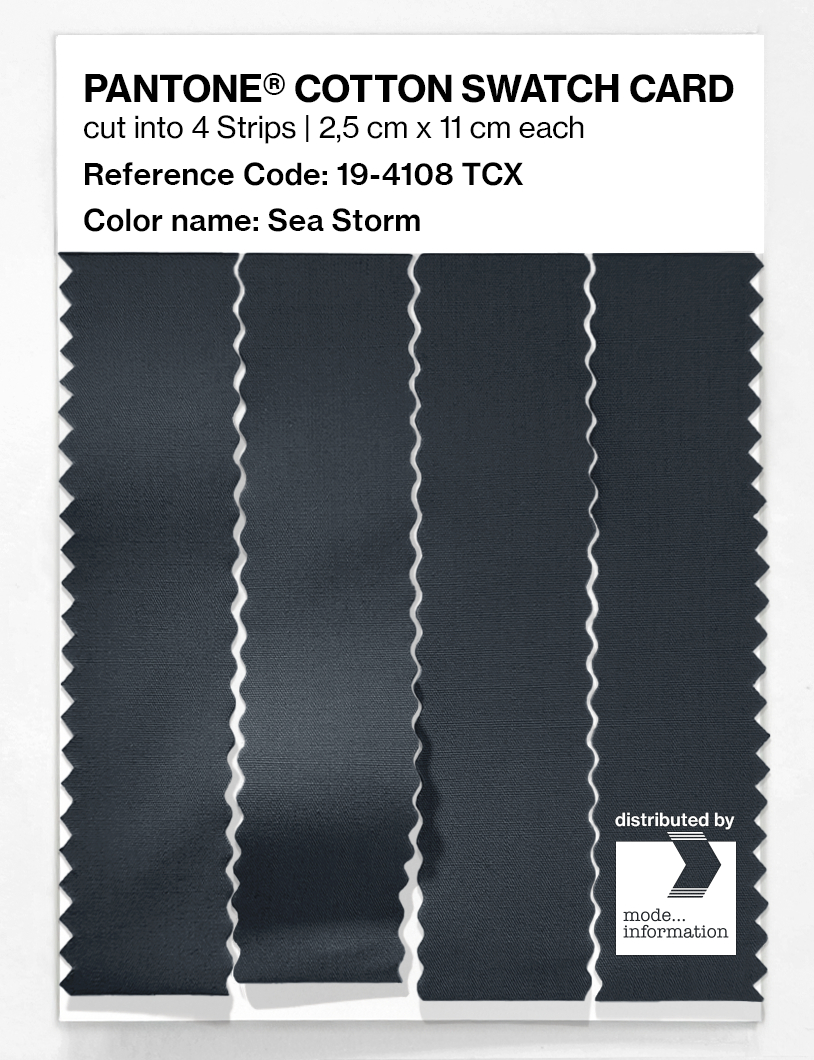 Product image 3 of the product “PANTONE® COTTON SWATCH CARD 19-4108 TCX Sea Storm ”