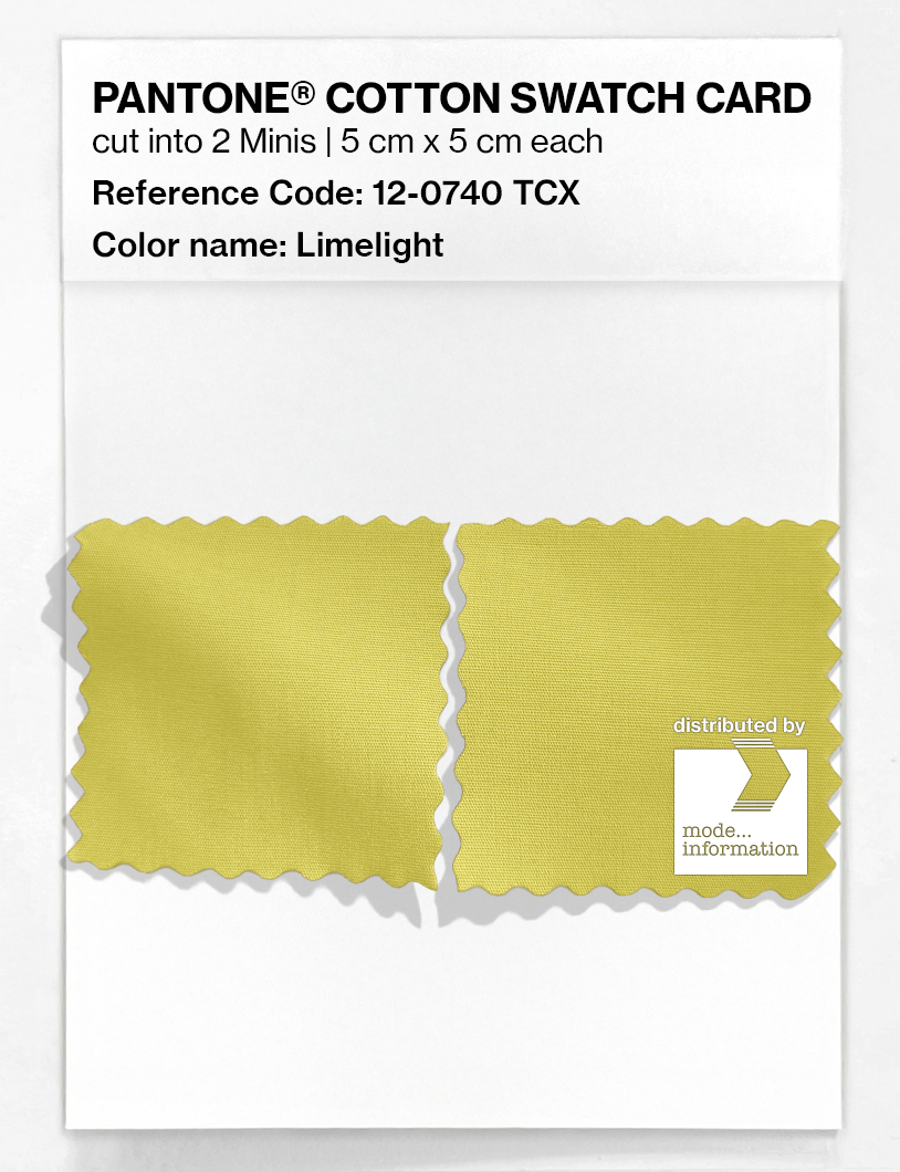 Product image 4 of the product “PANTONE® COTTON SWATCH CARD 12-0740 TCX Limelight ”
