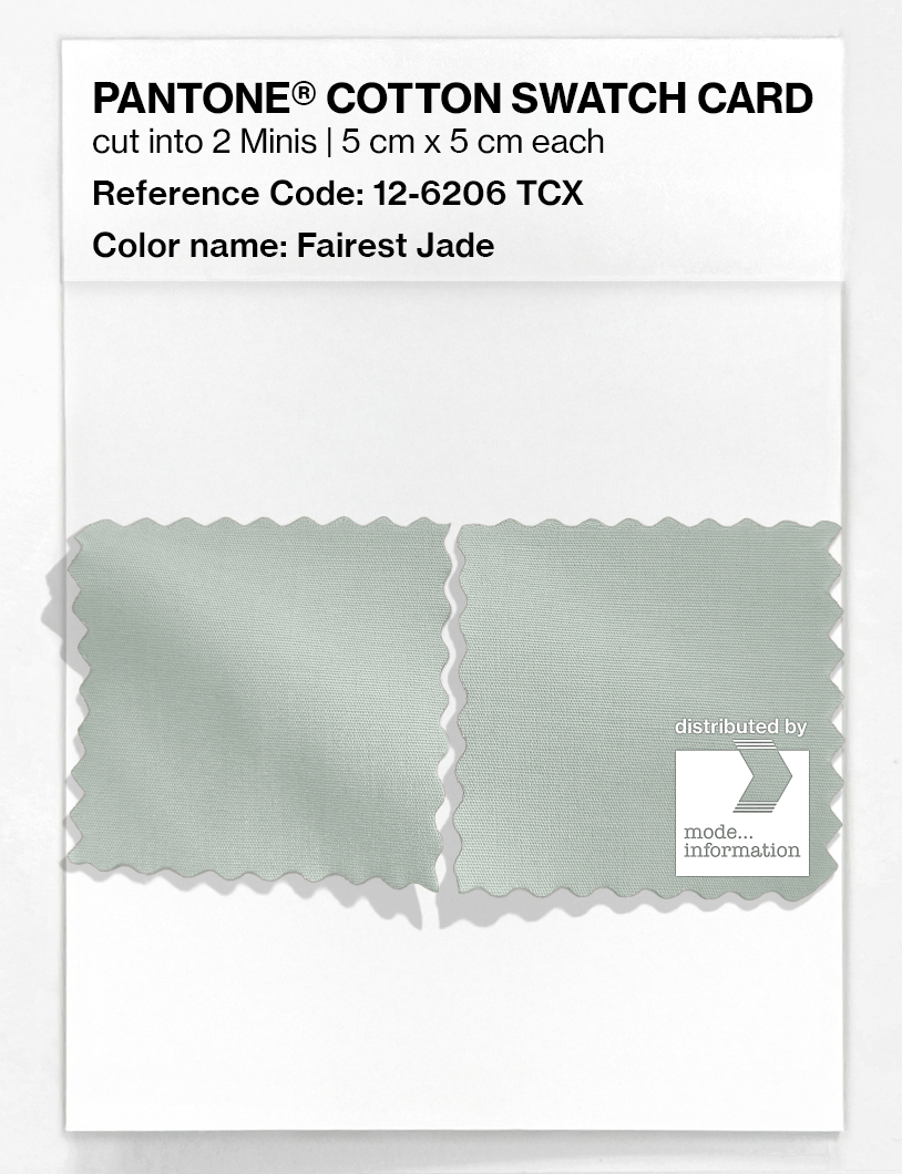 Product image 4 of the product “PANTONE® COTTON SWATCH CARD 12-6206 TCX Fairest Jade ”