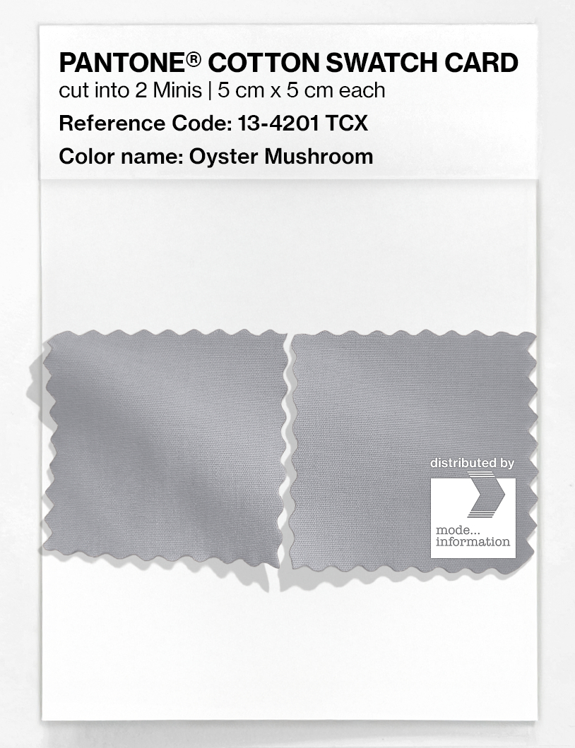 Product image 4 of the product “PANTONE® COTTON SWATCH CARD 13-4201 TCX Oyster Mushroom ”