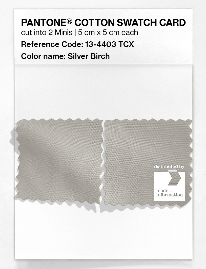 Product image 4 of the product “PANTONE® COTTON SWATCH CARD 13-4403 TCX Silver Birch ”