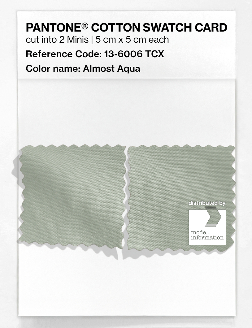 Product image 4 of the product “PANTONE® COTTON SWATCH CARD 13-6006 TCX Almost Aqua ”