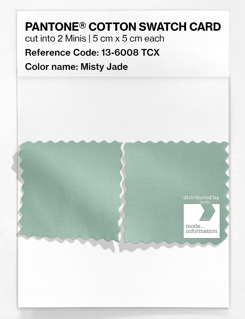 Product image 4 of the product “PANTONE® COTTON SWATCH CARD 13-6008 TCX Misty Jade ”