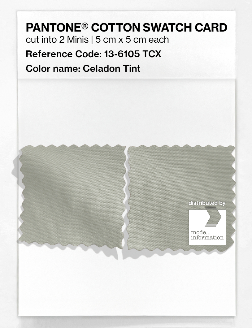 Product image 4 of the product “PANTONE® COTTON SWATCH CARD 13-6105 TCX Celadon Tint ”