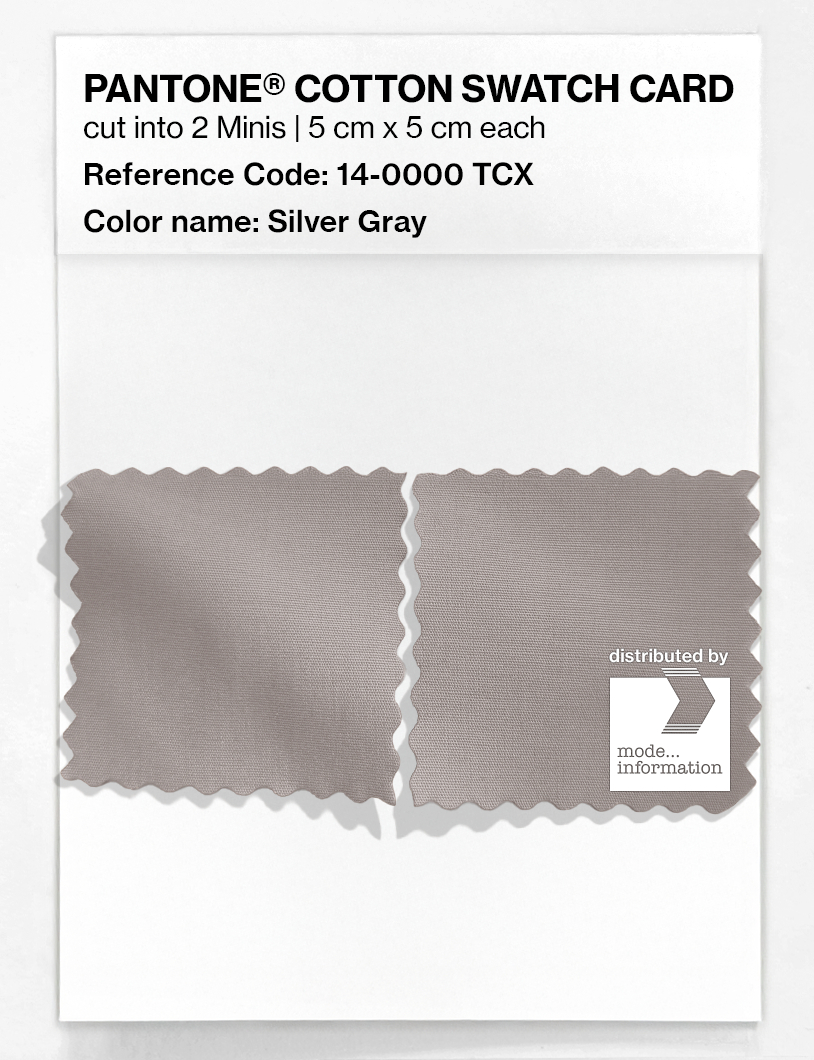 Product image 4 of the product “PANTONE® COTTON SWATCH CARD 14-0000 TCX Silver Gray ”