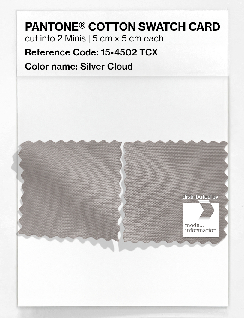 Product image 4 of the product “PANTONE® COTTON SWATCH CARD 15-4502 TCX Silver Cloud ”