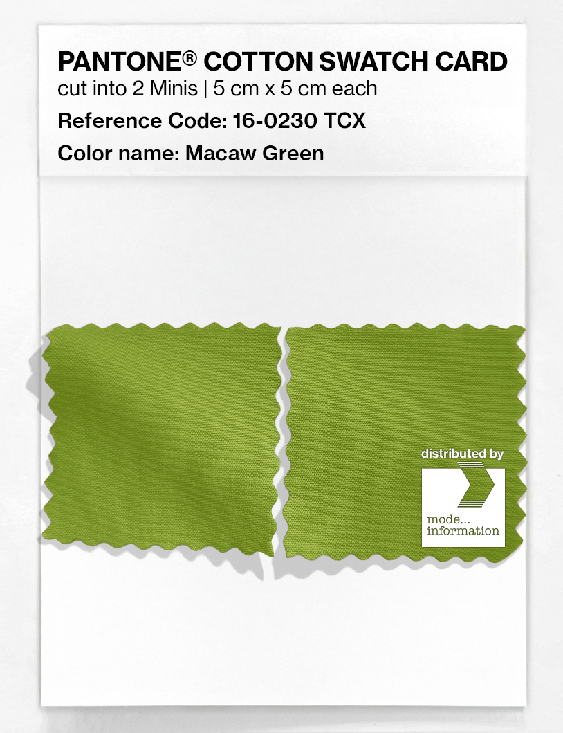 Product image 4 of the product “PANTONE® COTTON SWATCH CARD 16-0230 TCX Macaw Green ”