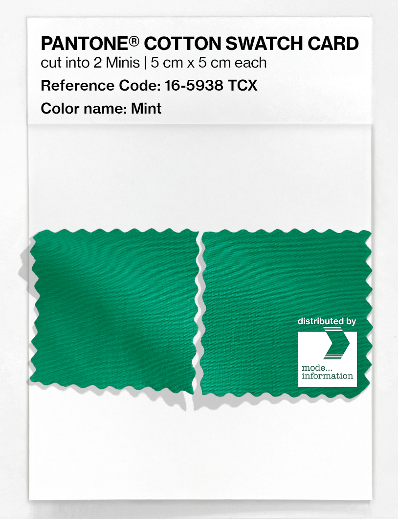 Product image 4 of the product “PANTONE® COTTON SWATCH CARD 16-5938 TCX Mint ”