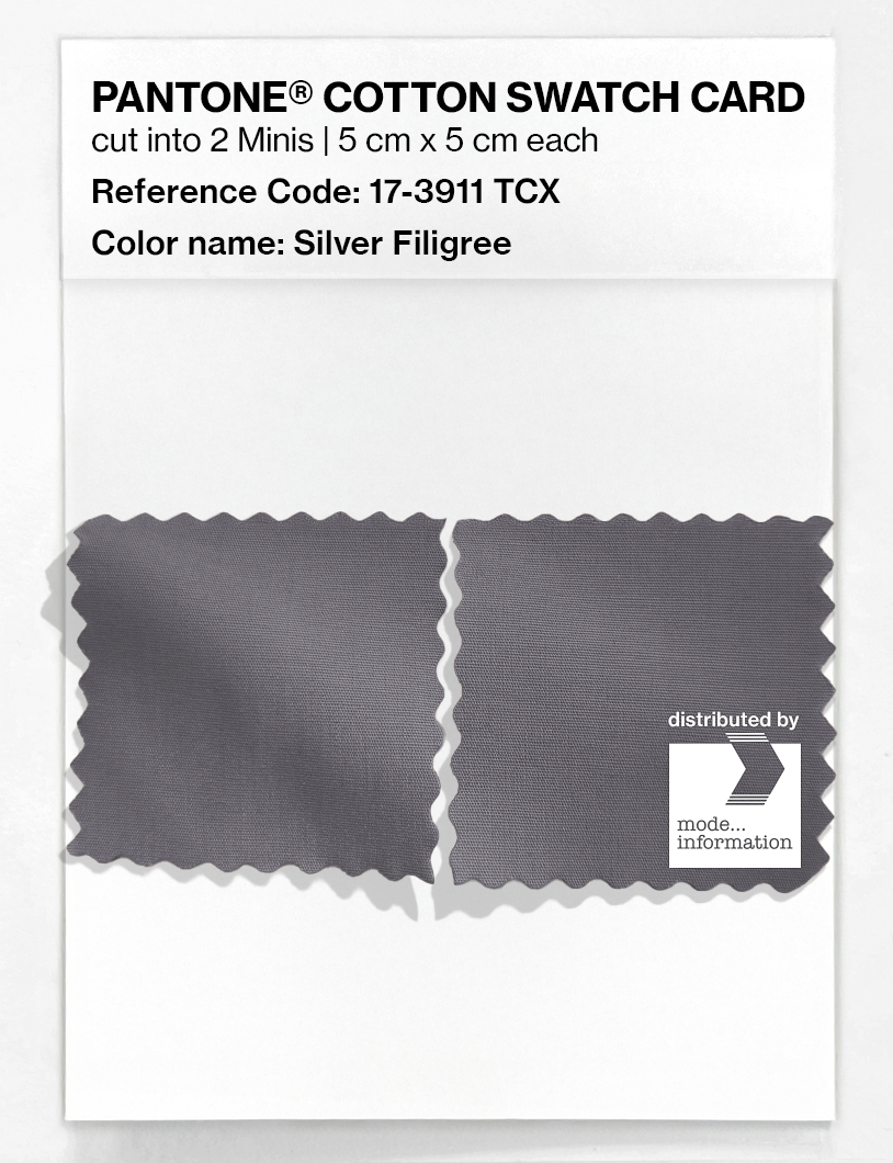 Product image 4 of the product “PANTONE® COTTON SWATCH CARD 17-3911 TCX Silver Filigree ”