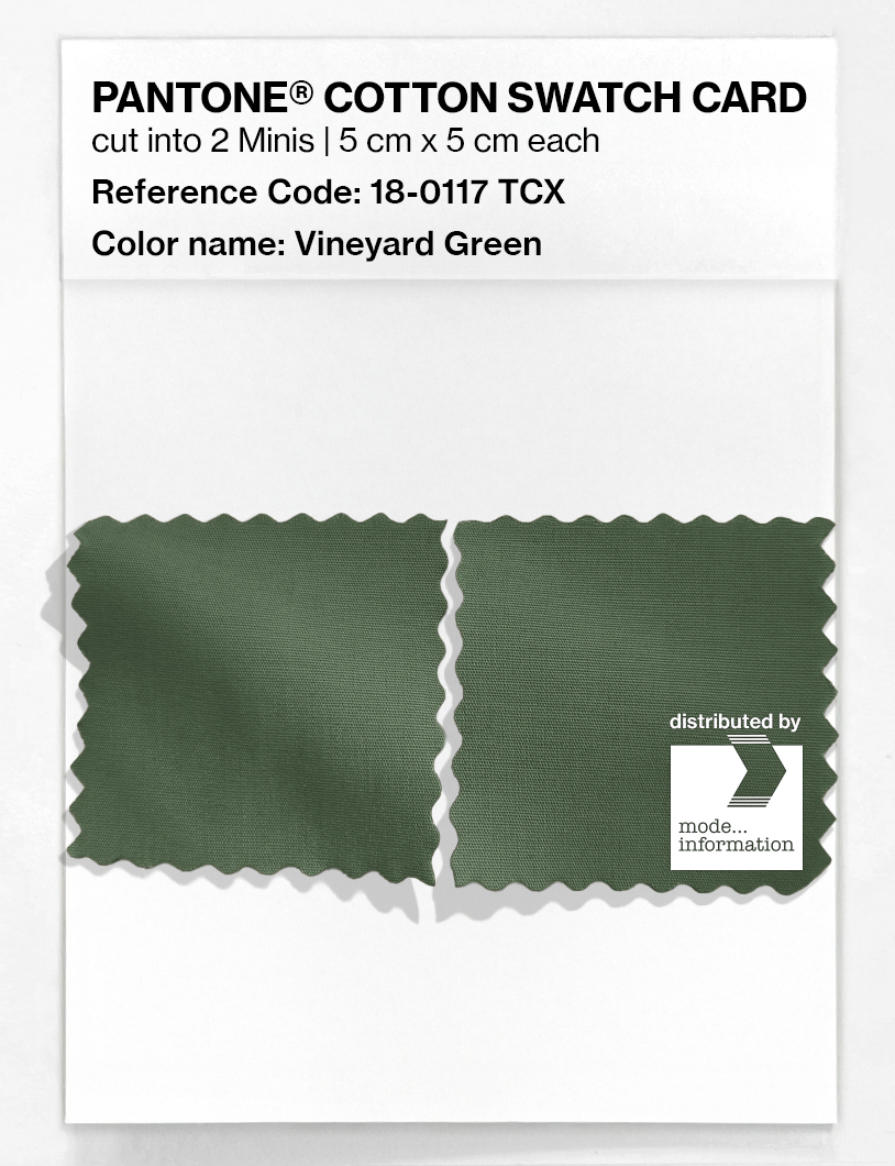 Product image 4 of the product “PANTONE® COTTON SWATCH CARD 18-0117 TCX Vineyard Green ”