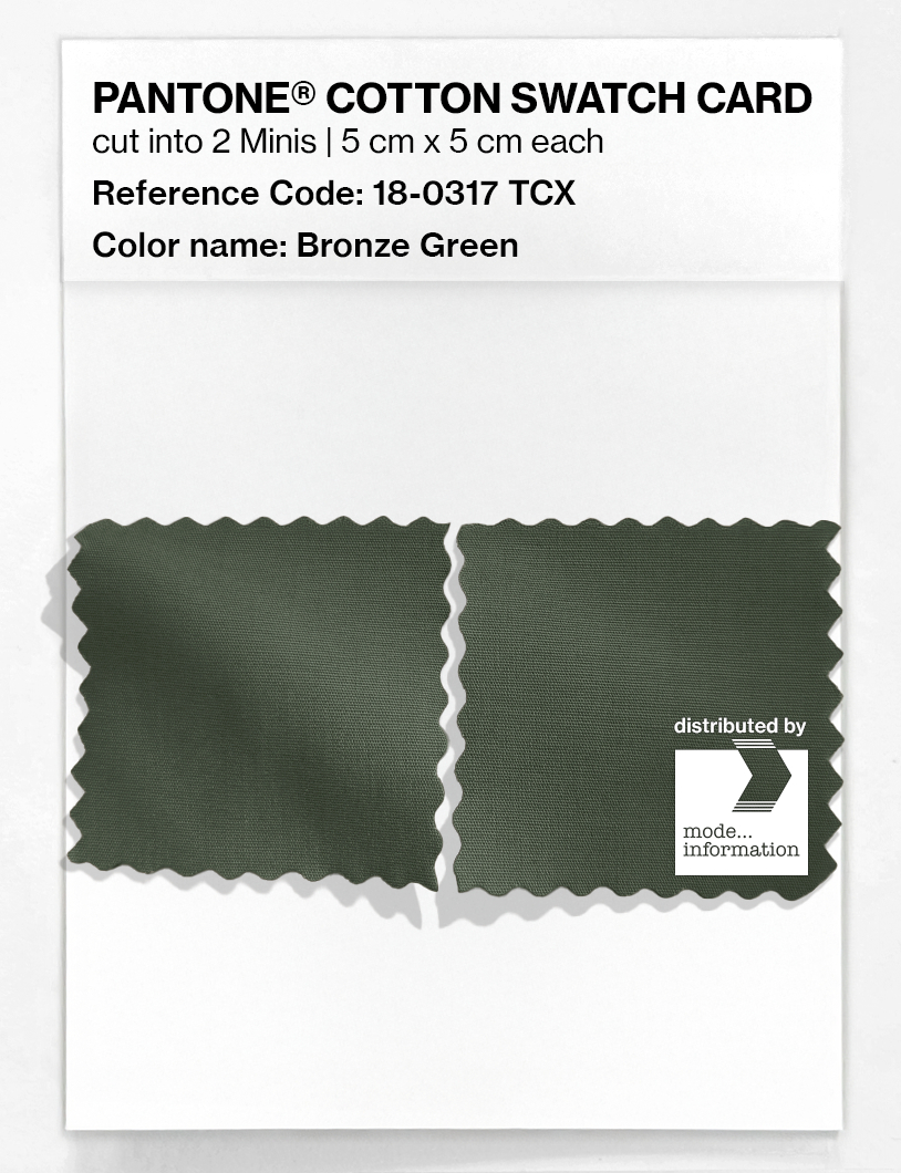Product image 4 of the product “PANTONE® COTTON SWATCH CARD 18-0317 TCX Bronze Green ”