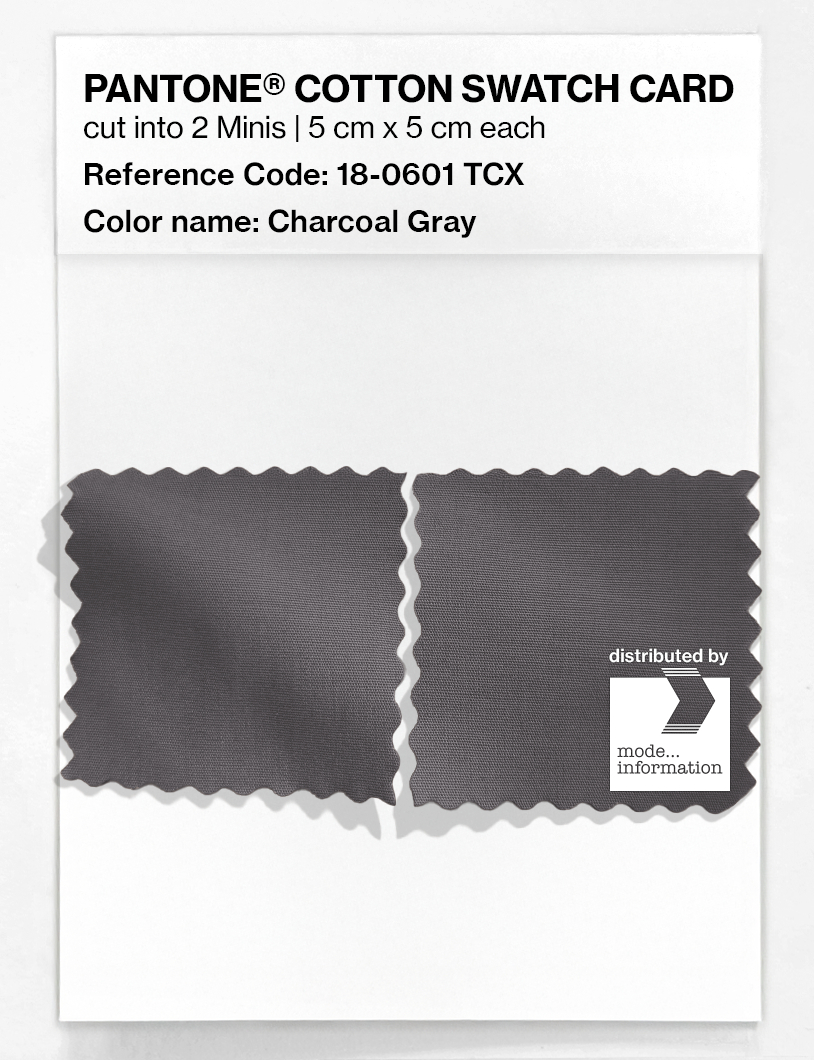 Product image 4 of the product “PANTONE® COTTON SWATCH CARD 18-0601 TCX Charcoal Gray ”