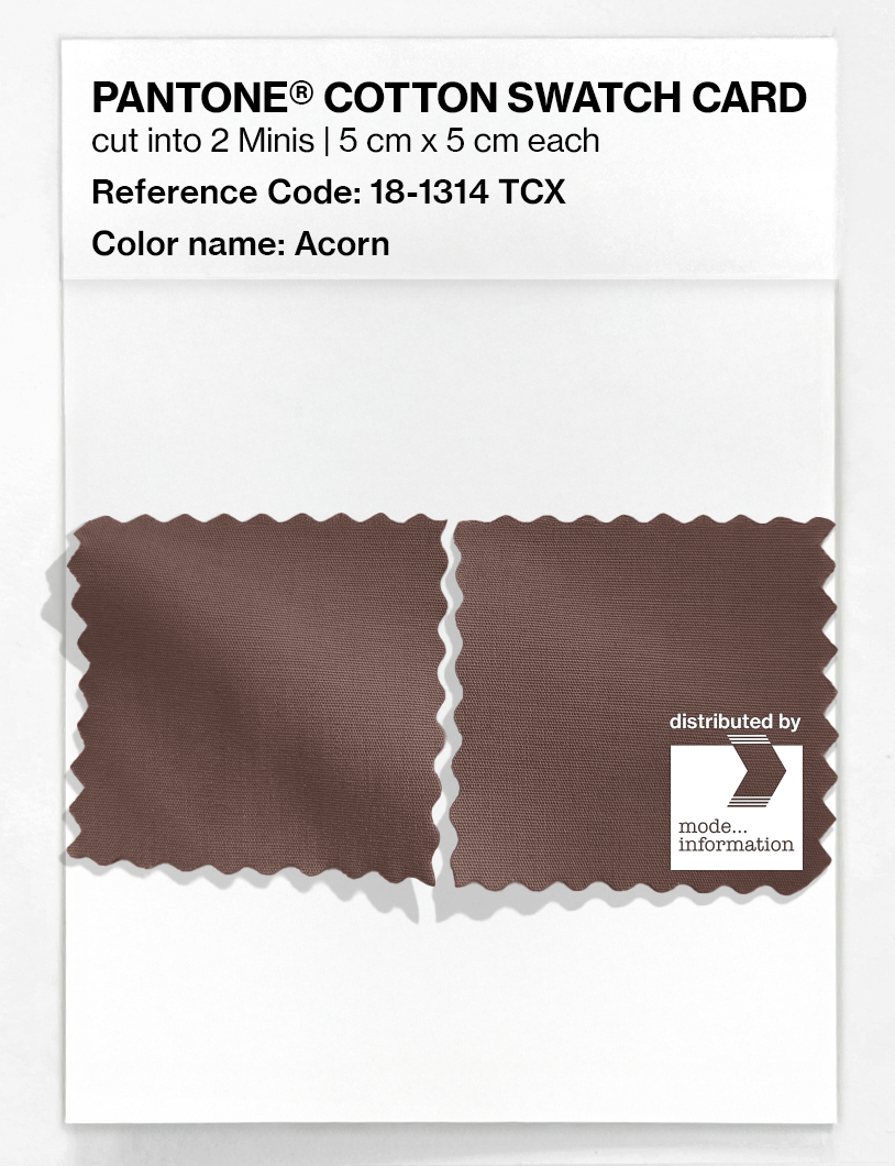 Product image 4 of the product “PANTONE® COTTON SWATCH CARD 18-1314 TCX Acorn ”