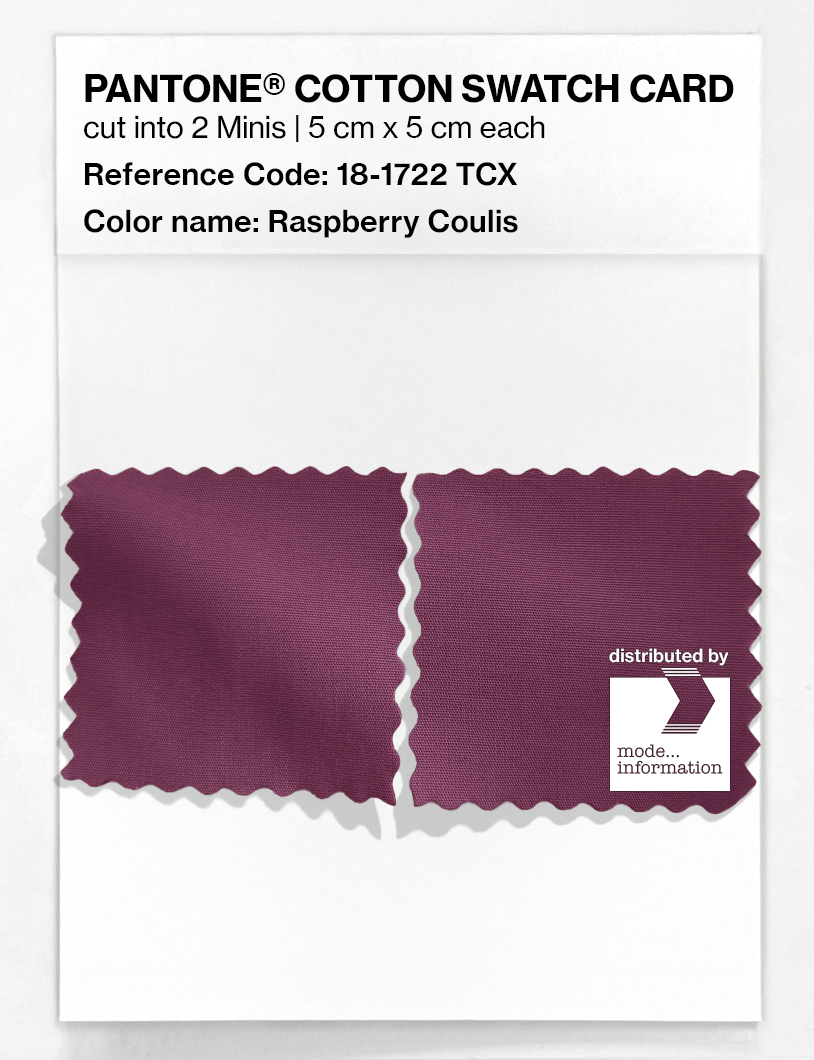 Product image 4 of the product “PANTONE® COTTON SWATCH CARD 18-1722 TCX Raspberry Coulis ”