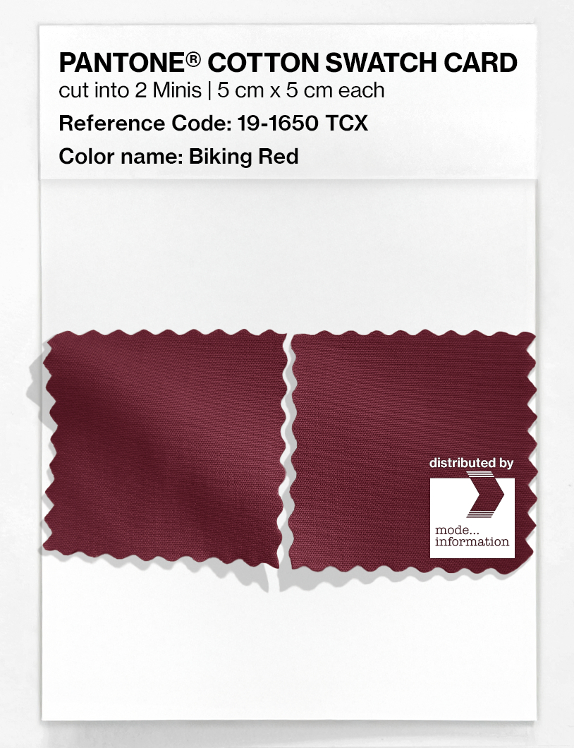 Product image 4 of the product “PANTONE® COTTON SWATCH CARD 19-1650 TCX Biking Red ”