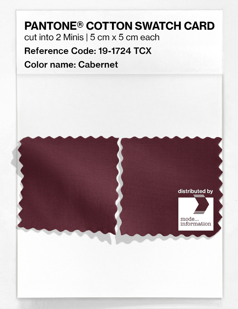 Product image 4 of the product “PANTONE® COTTON SWATCH CARD 19-1724 TCX Cabernet ”