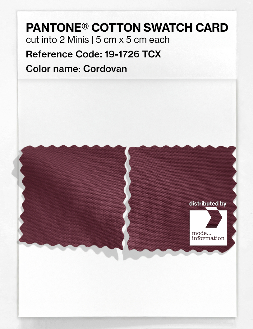 Product image 4 of the product “PANTONE® COTTON SWATCH CARD 19-1726 TCX Cordovan ”
